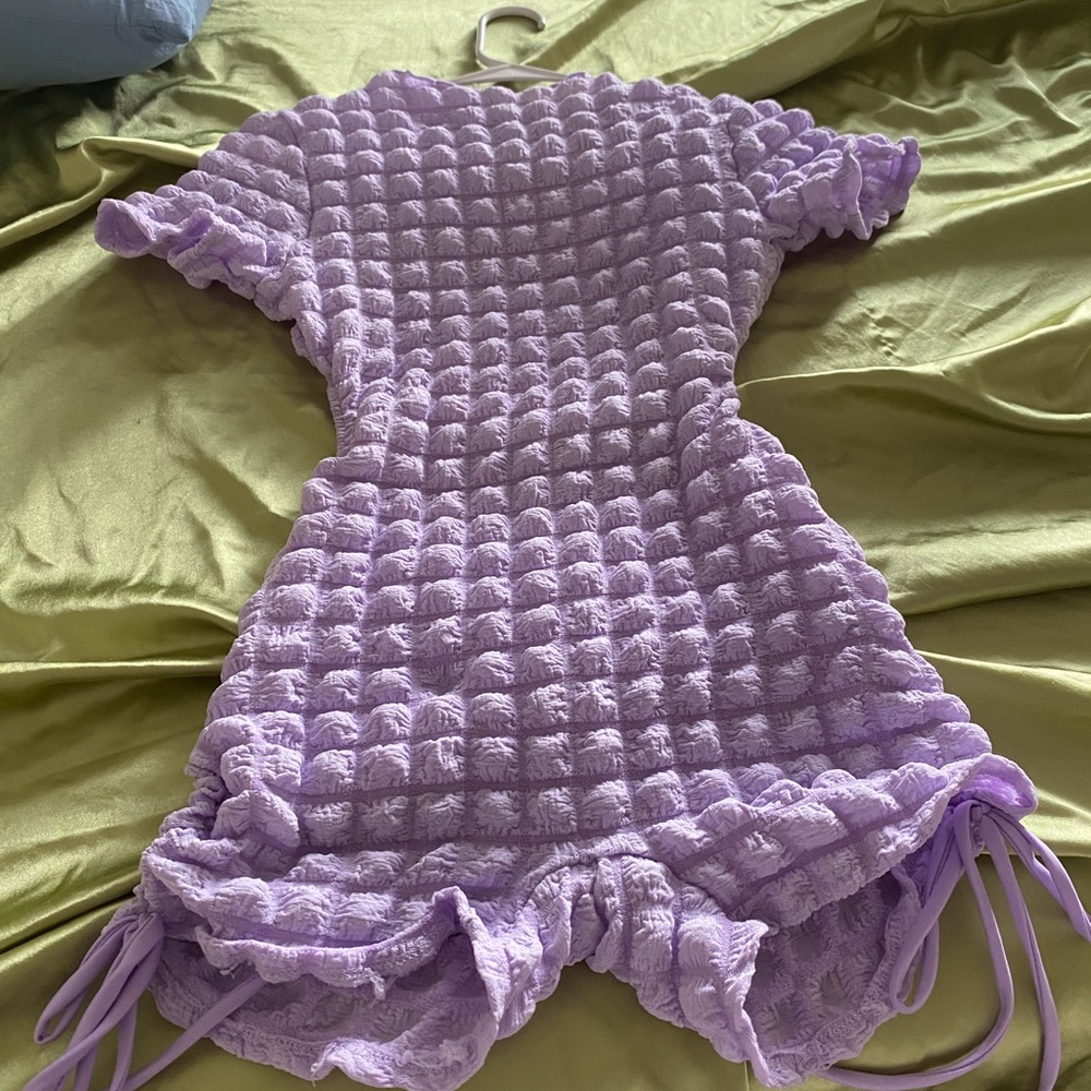 Lilac Backless Ruffled Romper
